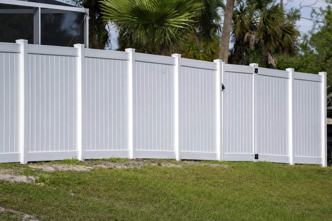 Vinyl fence installation